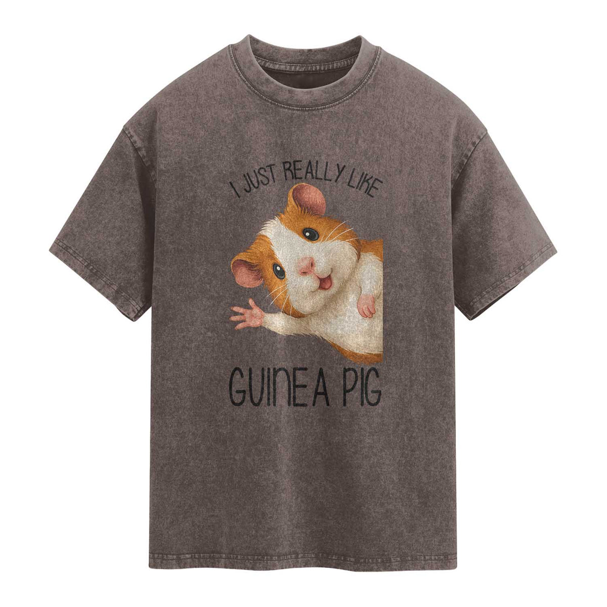 I Just Really Like Guinea Pigs Washed Cotton T-Shirt Funny Cavy Lover