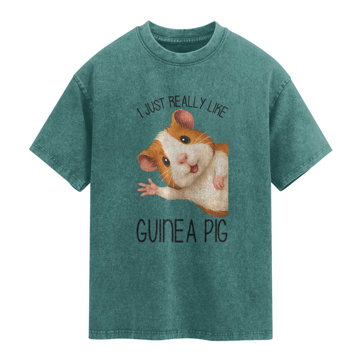 I Just Really Like Guinea Pigs Washed Cotton T-Shirt Funny Cavy Lover