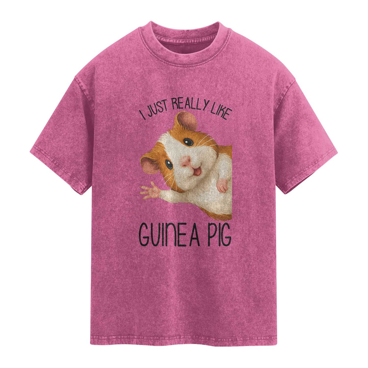 I Just Really Like Guinea Pigs Washed Cotton T-Shirt Funny Cavy Lover