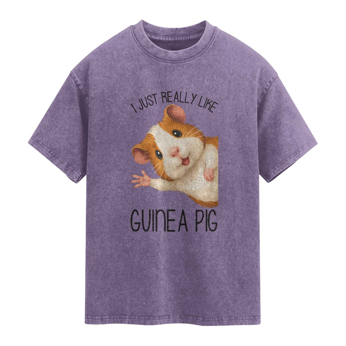 I Just Really Like Guinea Pigs Washed Cotton T-Shirt Funny Cavy Lover
