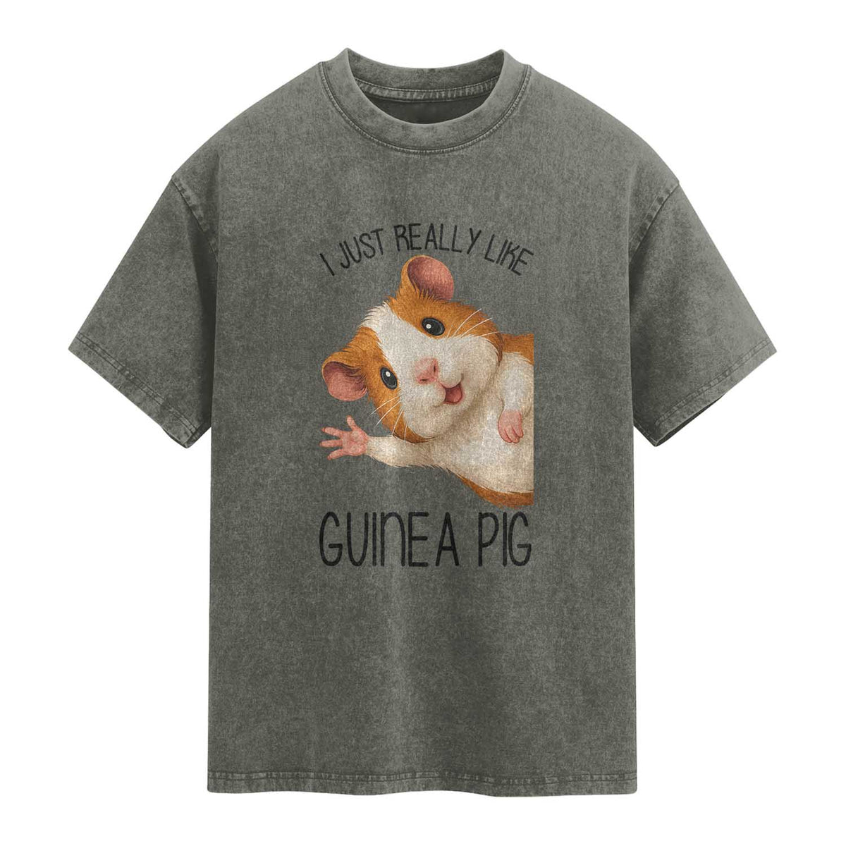 I Just Really Like Guinea Pigs Washed Cotton T-Shirt Funny Cavy Lover