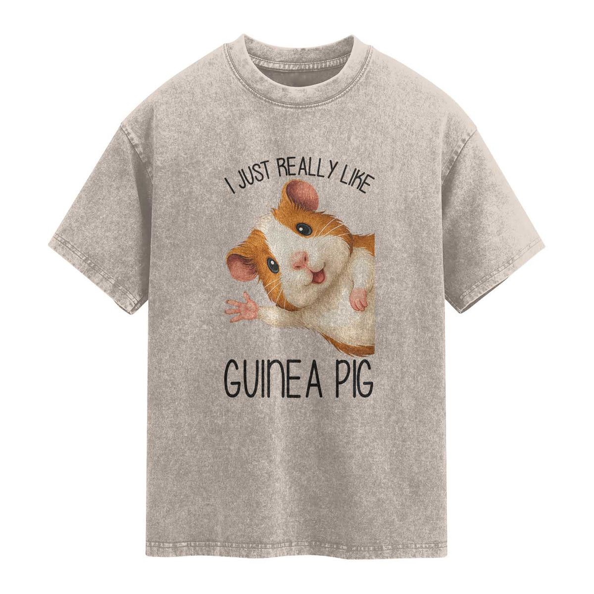 I Just Really Like Guinea Pigs Washed Cotton T-Shirt Funny Cavy Lover