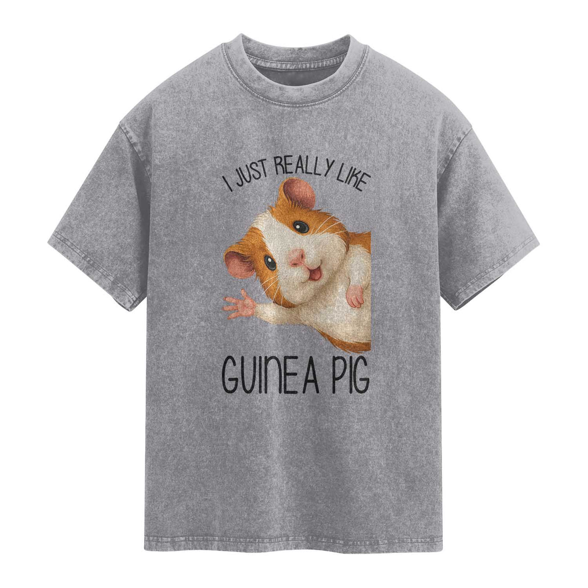 I Just Really Like Guinea Pigs Washed Cotton T-Shirt Funny Cavy Lover