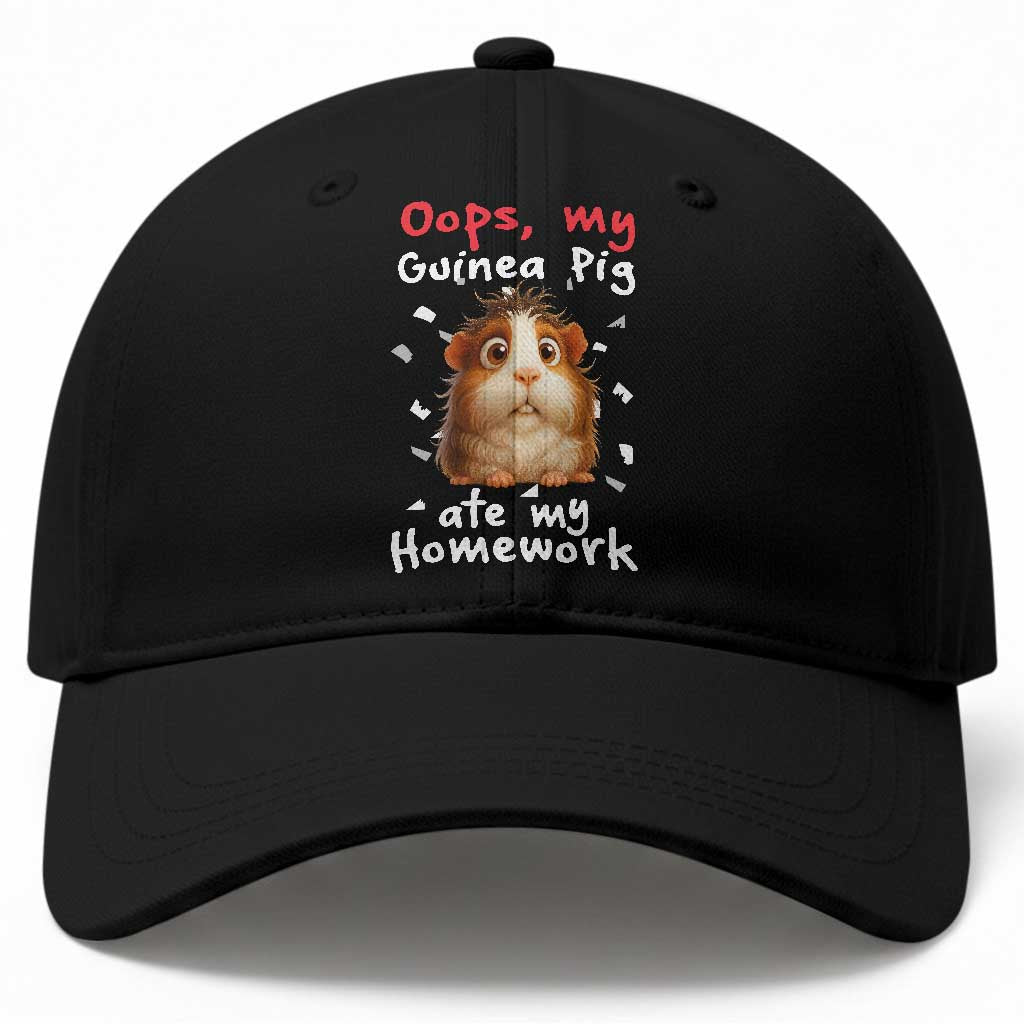 Oops My Guinea Pig Ate My Homework Baseball Cap Funny Cavy Lover Gift TS12 Print Your Wear