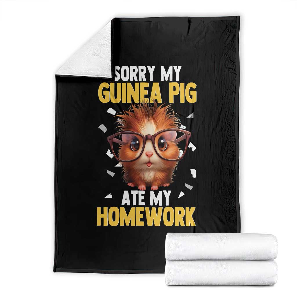 Funny My Guinea Pig Ate My Homework Throw Blanket Gift For Rodent Lovers TS12 Black Print Your Wear