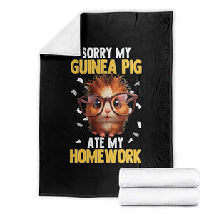 Funny My Guinea Pig Ate My Homework Throw Blanket Gift For Rodent Lovers TS12 Black Print Your Wear