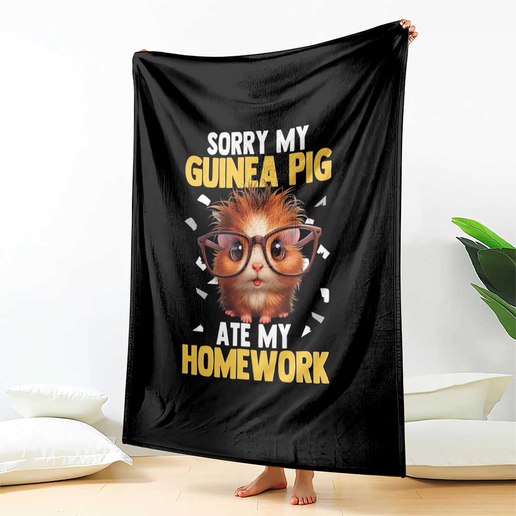 Funny My Guinea Pig Ate My Homework Throw Blanket Gift For Rodent Lovers TS12 Print Your Wear