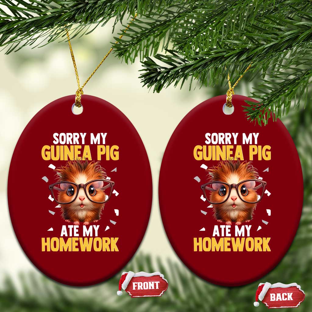 Funny My Guinea Pig Ate My Homework Ceramic Ornament Gift For Rodent Lovers TS12 Print Your Wear