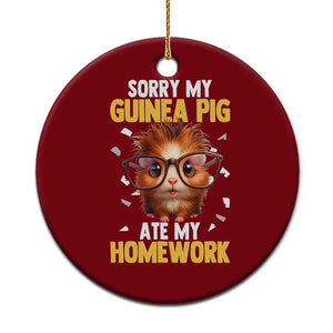 Funny My Guinea Pig Ate My Homework Ceramic Ornament Gift For Rodent Lovers TS12 1pc Red Print Your Wear