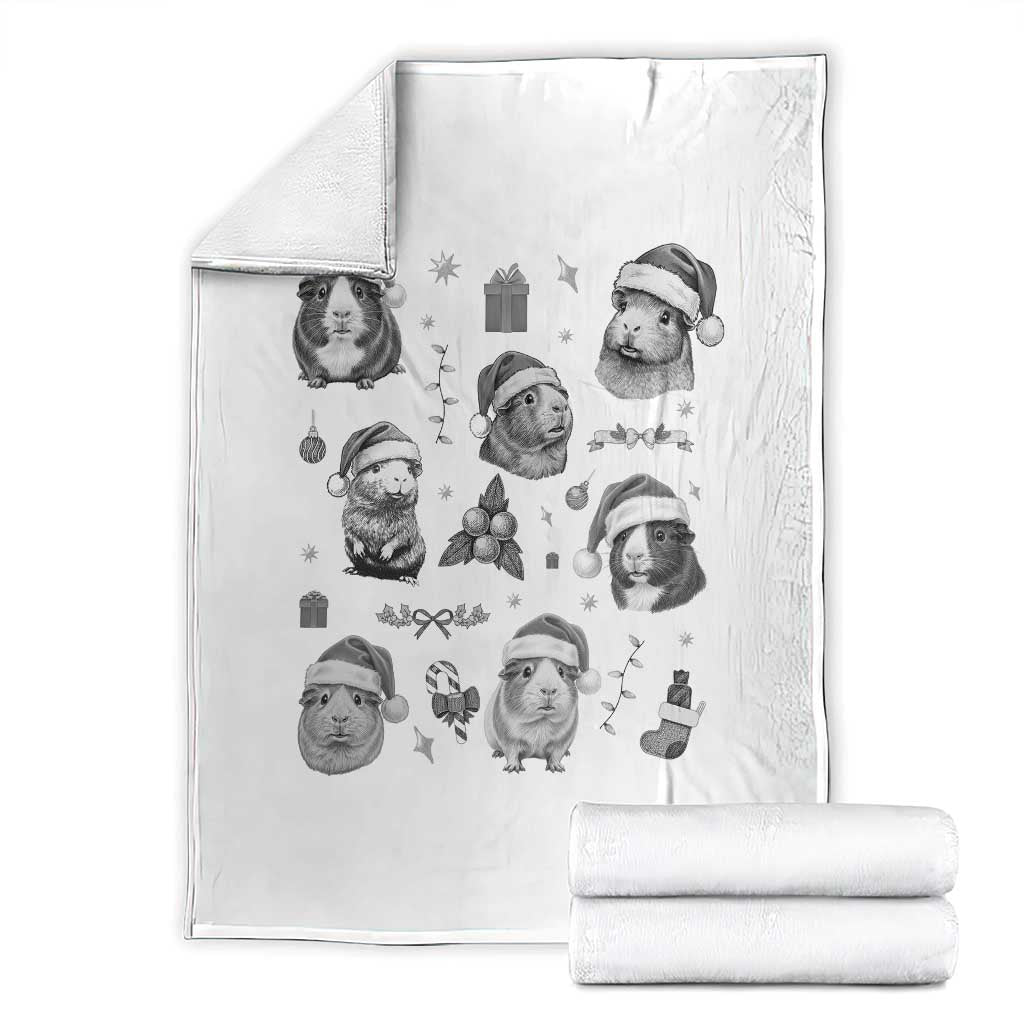 Christmas Guinea Pigs Throw Blanket Funny Cavy Lover Holiday Gift TS12 White Print Your Wear