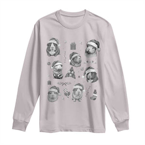 Christmas Guinea Pigs Long Sleeve Shirt Funny Cavy Lover Holiday Gift TS12 Ice Gray Print Your Wear
