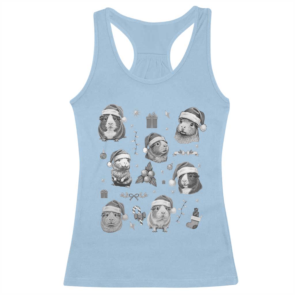 Christmas Guinea Pigs Racerback Tank Top Funny Cavy Lover Holiday Gift TS12 Light Blue Print Your Wear