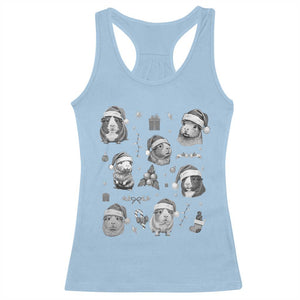 Christmas Guinea Pigs Racerback Tank Top Funny Cavy Lover Holiday Gift TS12 Light Blue Print Your Wear