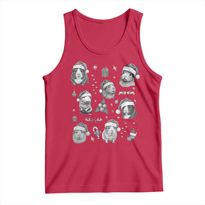 Christmas Guinea Pigs Tank Top Funny Cavy Lover Holiday Gift TS12 Red Print Your Wear