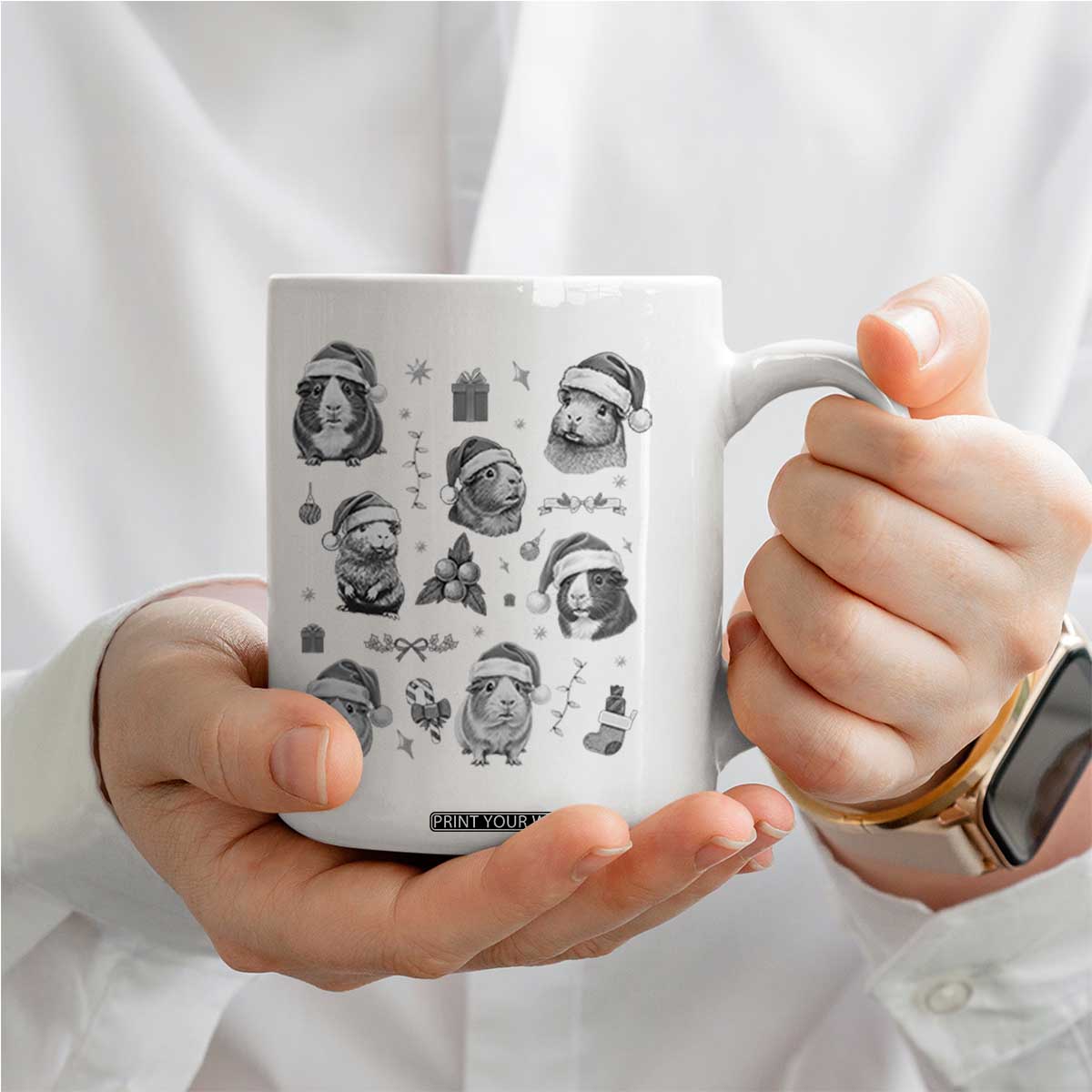 Christmas Guinea Pigs Coffee Mug Funny Cavy Lover Holiday Gift TS12 Print Your Wear