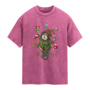 Guinea Pig Master Juggler Washed Cotton T-Shirt Funny Christmas Cavy Lover Gift