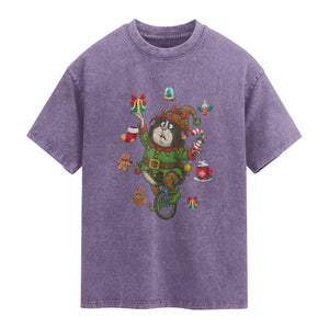Guinea Pig Master Juggler Washed Cotton T-Shirt Funny Christmas Cavy Lover Gift