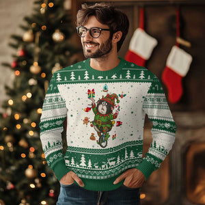 Guinea Pig Master Juggler Ugly Christmas Sweater Funny Xmas Cavy Lover Gift TS12 Beige Green Print Your Wear