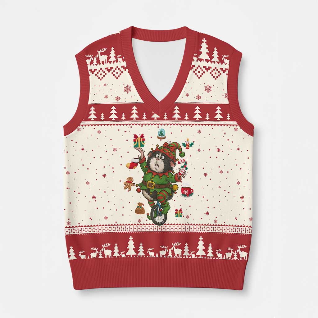 Guinea Pig Master Juggler V-Neck Knit Sweater Vest Funny Xmas Cavy Lover Gift TS12 Beige Red Print Your Wear