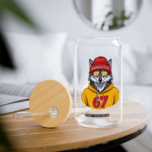 Six Seven Meme Wolf Football Fan Glass Can Gen Alpha Slang Gift TS12 Print Your Wear
