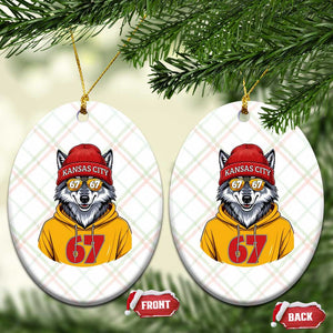 Six Seven Meme Wolf Football Fan Ceramic Ornament Gen Alpha Slang Gift TS12 Print Your Wear