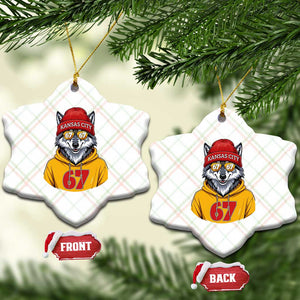 Six Seven Meme Wolf Football Fan Ceramic Ornament Gen Alpha Slang Gift TS12 Print Your Wear