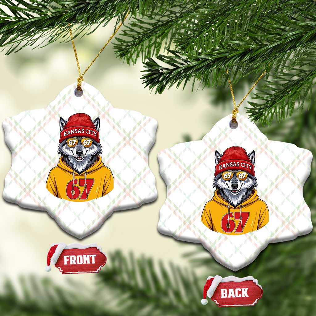 Six Seven Meme Wolf Football Fan Ceramic Ornament Gen Alpha Slang Gift TS12 Print Your Wear