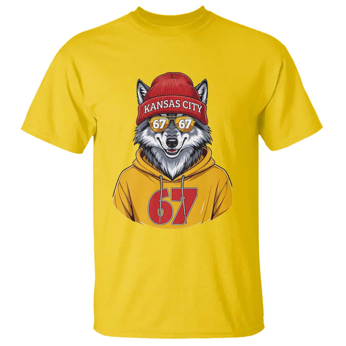 Six Seven Meme Wolf Football Fan T Shirt Gen Alpha Slang Gift TS12 Daisy Print Your Wear