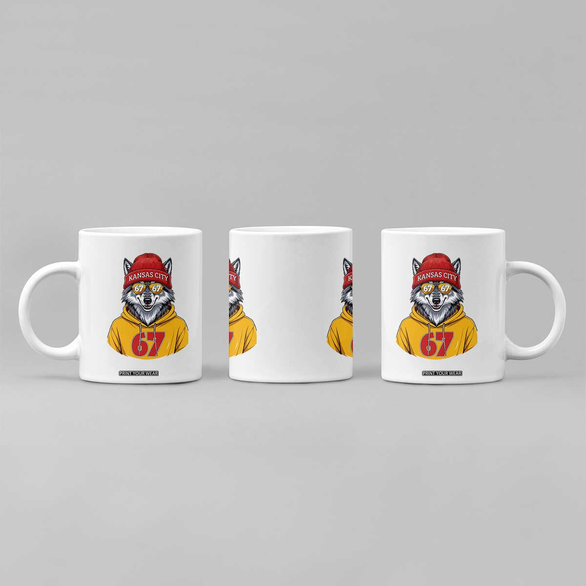 Six Seven Meme Wolf Football Fan Coffee Mug Gen Alpha Slang Gift TS12 Print Your Wear