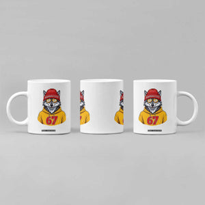 Six Seven Meme Wolf Football Fan Coffee Mug Gen Alpha Slang Gift TS12 Print Your Wear