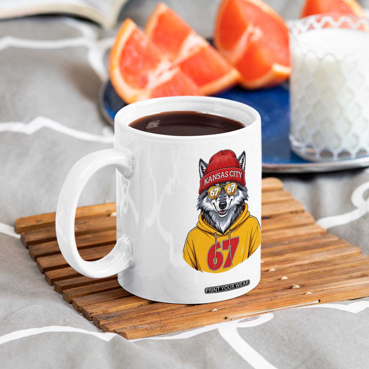 Six Seven Meme Wolf Football Fan Coffee Mug Gen Alpha Slang Gift TS12 Print Your Wear