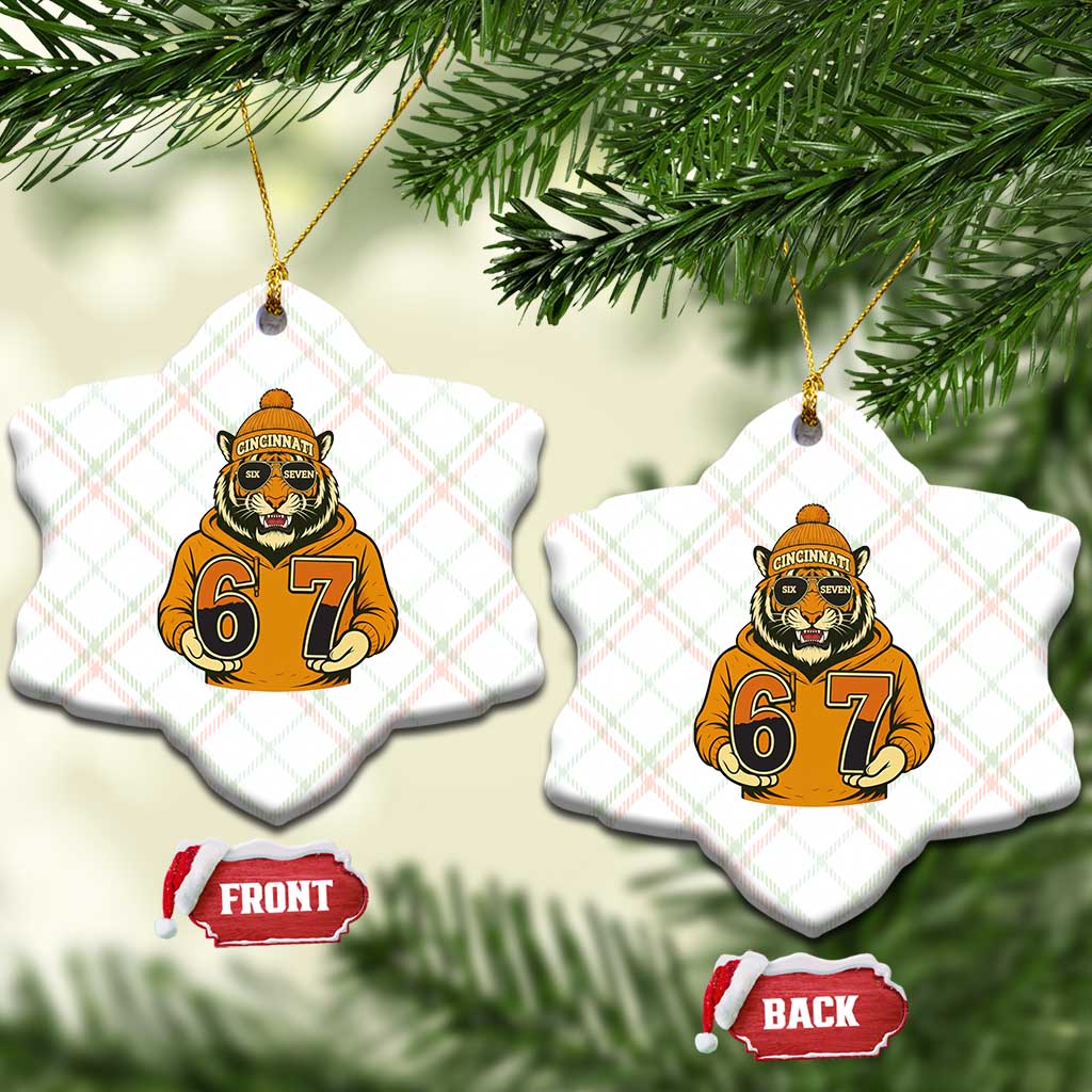 Six Seven Meme Tiger Football Fan Ceramic Ornament Gen Alpha Slang Gift TS12 Print Your Wear