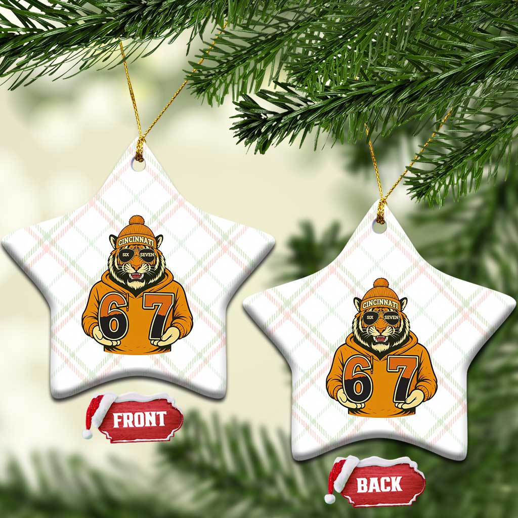 Six Seven Meme Tiger Football Fan Ceramic Ornament Gen Alpha Slang Gift TS12 Print Your Wear