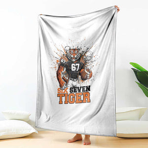 Six Seven Meme Tiger Football Throw Blanket Funny Gen Z Alpha Gift TS12 Print Your Wear