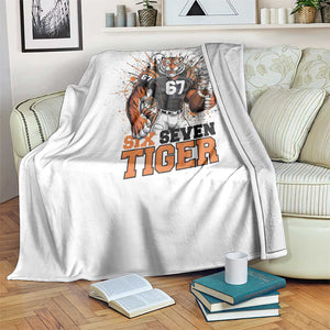 Six Seven Meme Tiger Football Throw Blanket Funny Gen Z Alpha Gift TS12 Print Your Wear