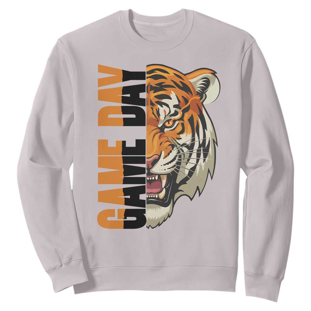 Tiger Football Lover Sweatshirt Game Day Fan Lifestyle TS12 Ice Gray Print Your Wear