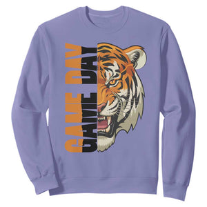 Tiger Football Lover Sweatshirt Game Day Fan Lifestyle TS12 Violet Print Your Wear