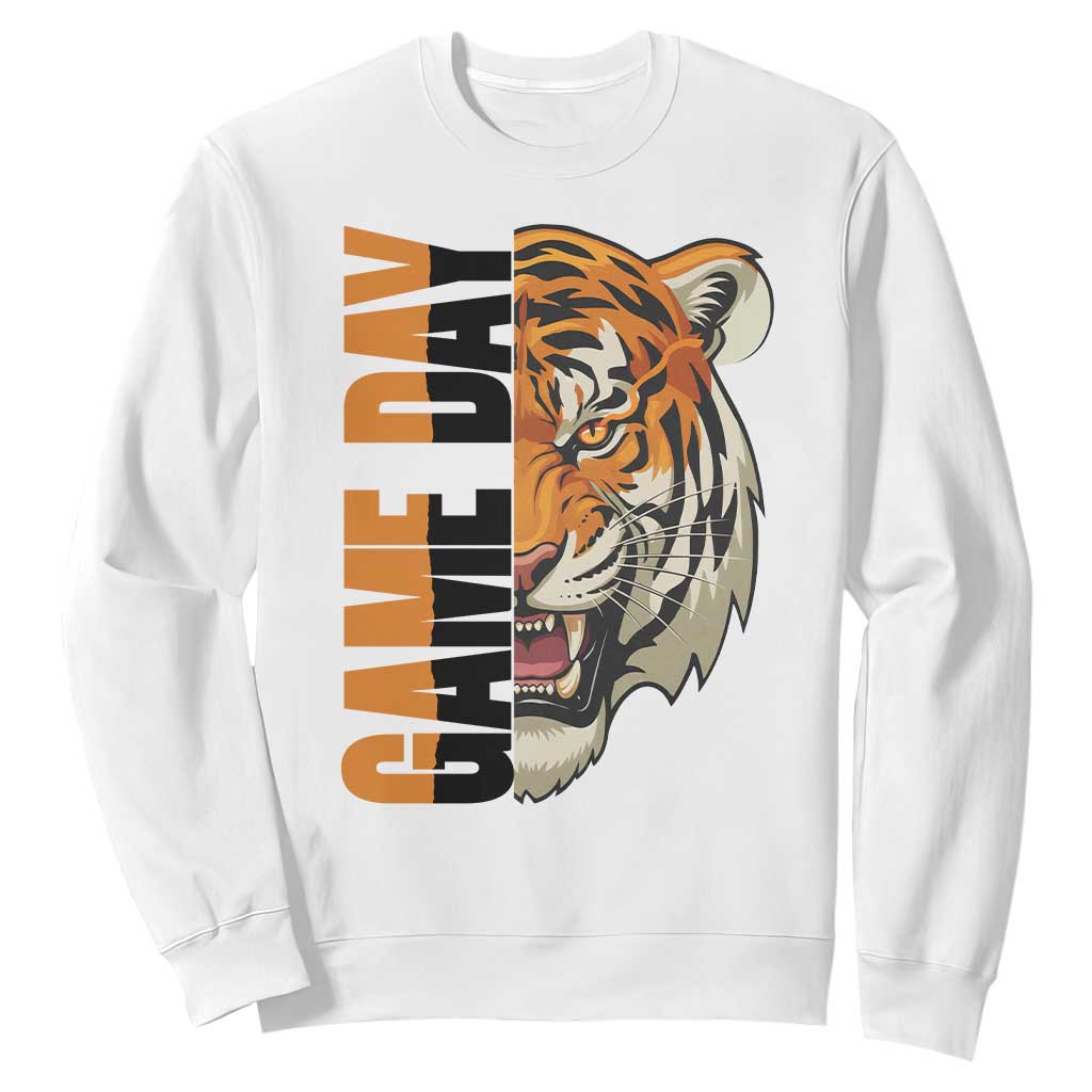 Tiger Football Lover Sweatshirt Game Day Fan Lifestyle TS12 White Print Your Wear