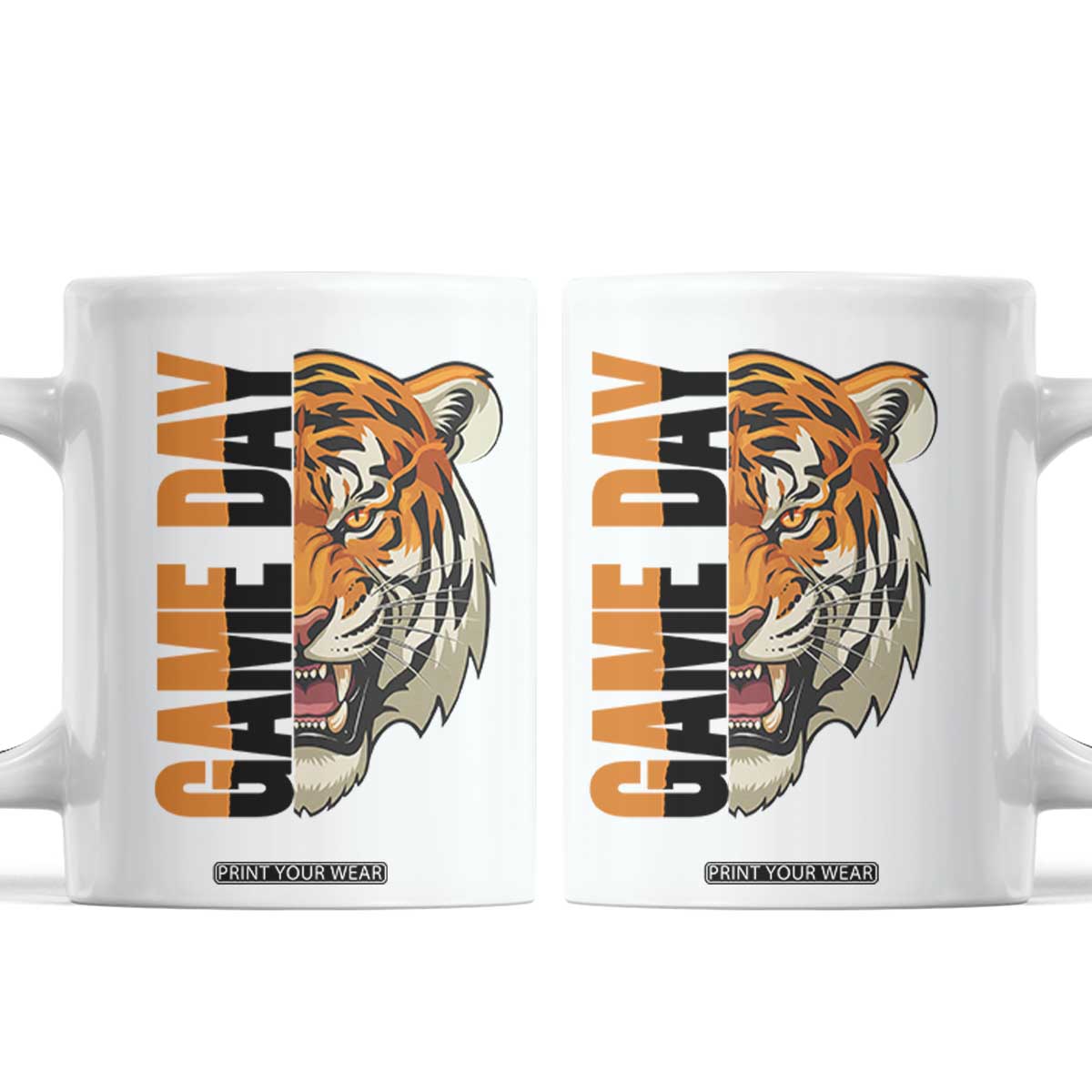 Tiger Football Lover Coffee Mug Game Day Fan Lifestyle TS12 White Print Your Wear