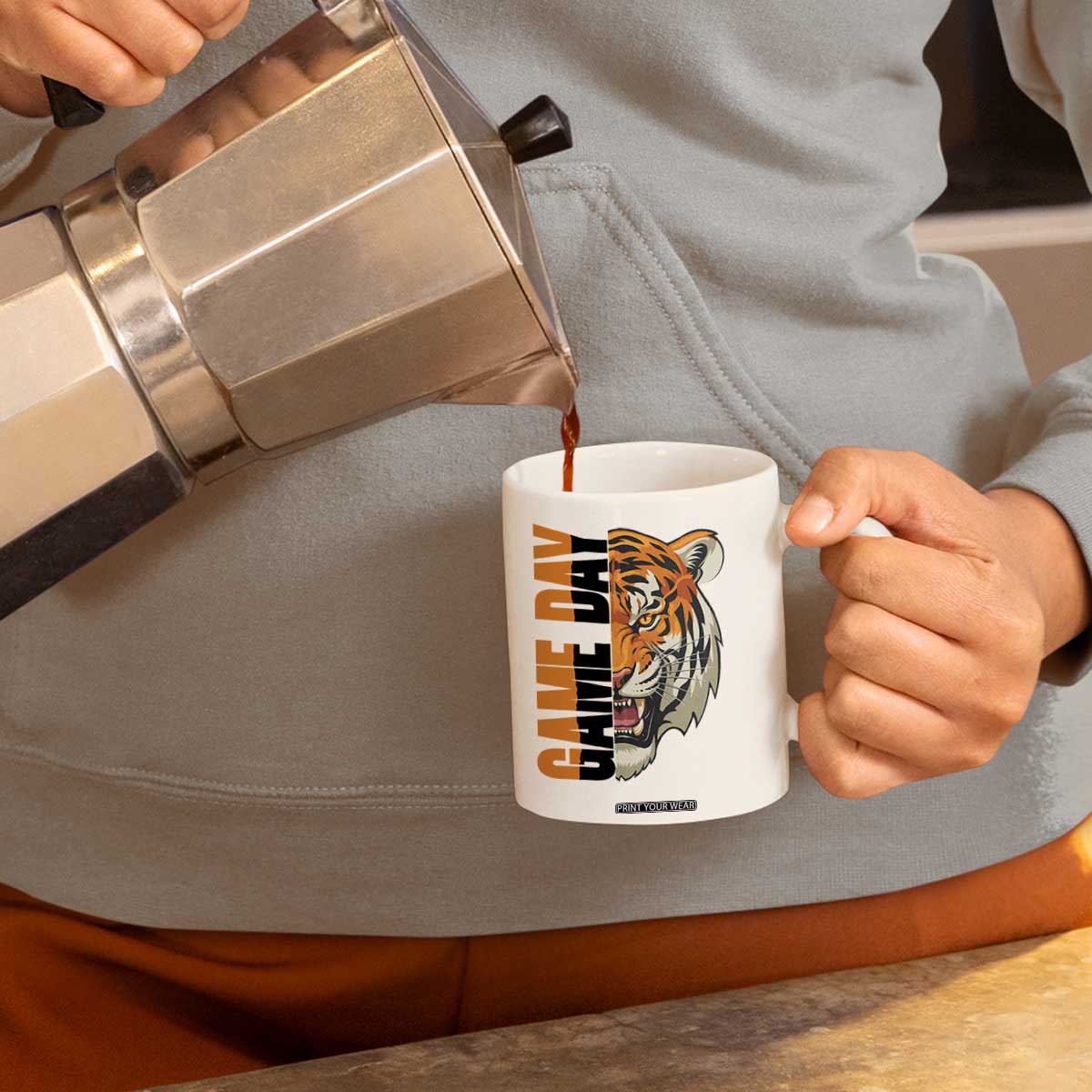 Tiger Football Lover Coffee Mug Game Day Fan Lifestyle TS12 Print Your Wear