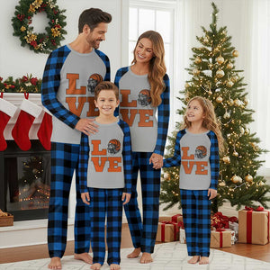 Midwest Football Pride Plaid Pajama Set Game Day Gift TS12 Blue Plaid Print Your Wear