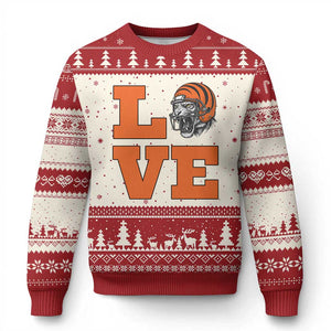 Midwest Football Pride Ugly Christmas Sweater Game Day Gift TS12 Beige Red Print Your Wear