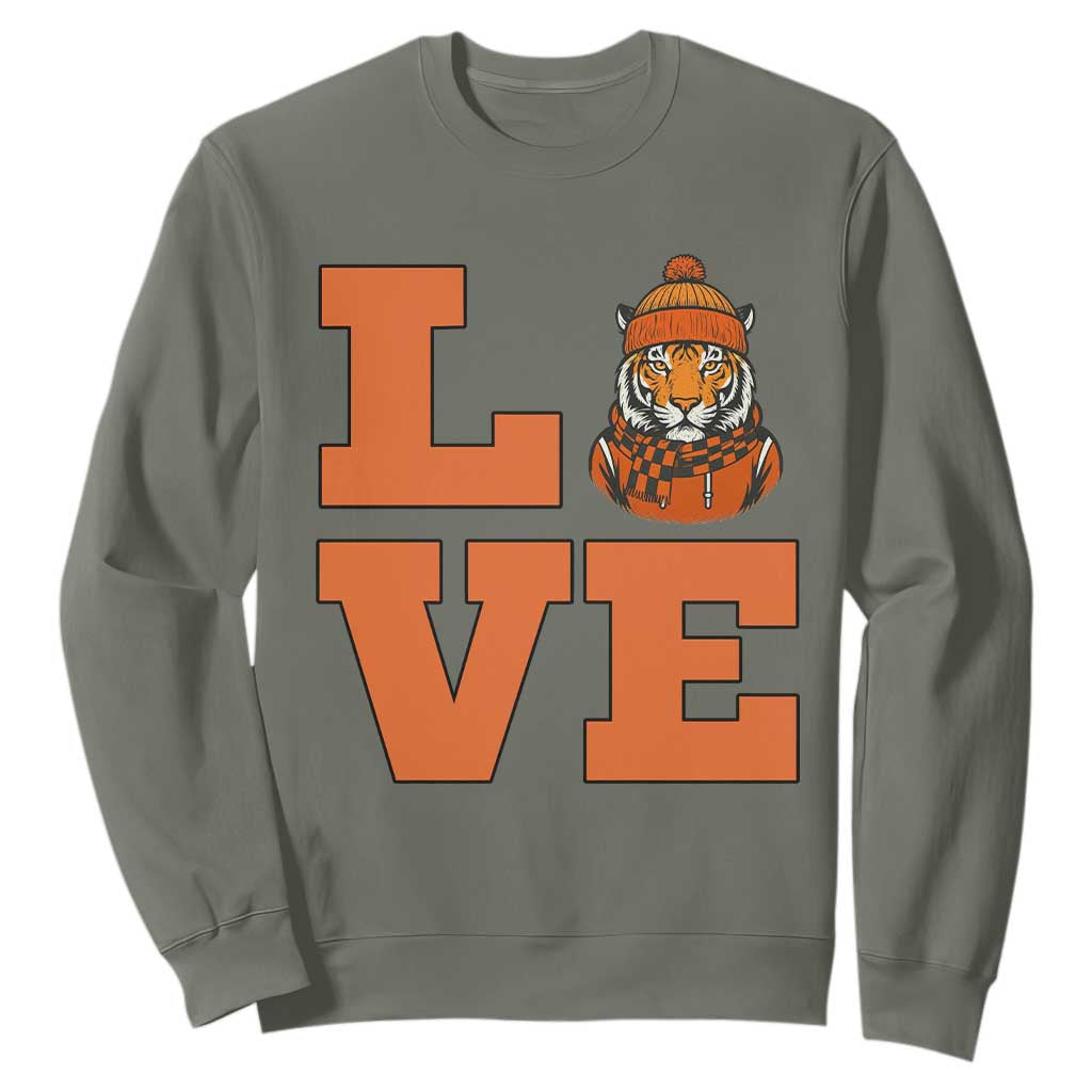 Midwest Tiger Football Pride Sweatshirt Funny Sport Lover Gift TS12 Military Green Print Your Wear