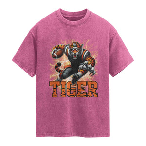 Lightning Tiger Lover Washed Cotton T-Shirt Sport Lover Gift