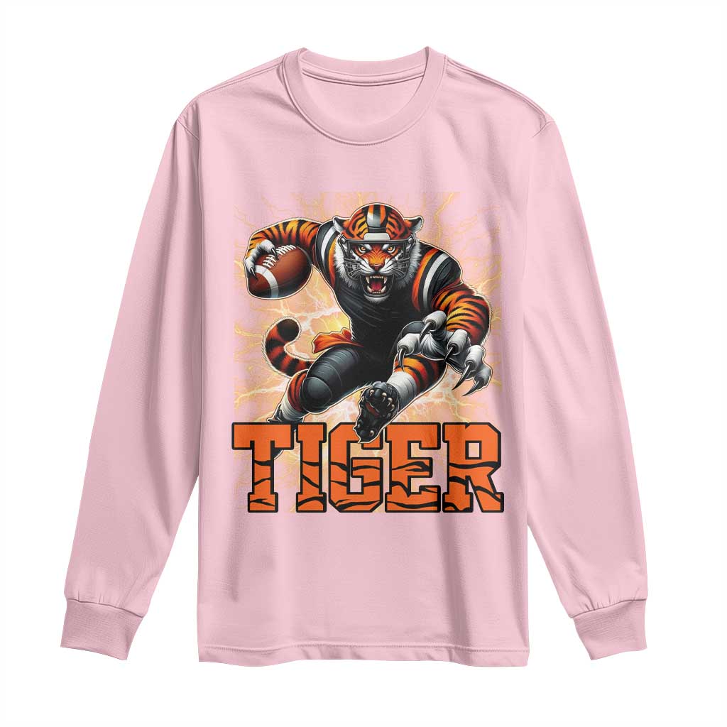 Lightning Tiger Lover Long Sleeve Shirt Sport Lover Gift TS12 Light Pink Print Your Wear