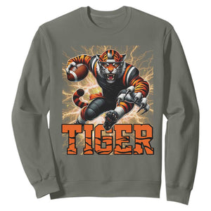 Lightning Tiger Lover Sweatshirt Sport Lover Gift TS12 Military Green Print Your Wear