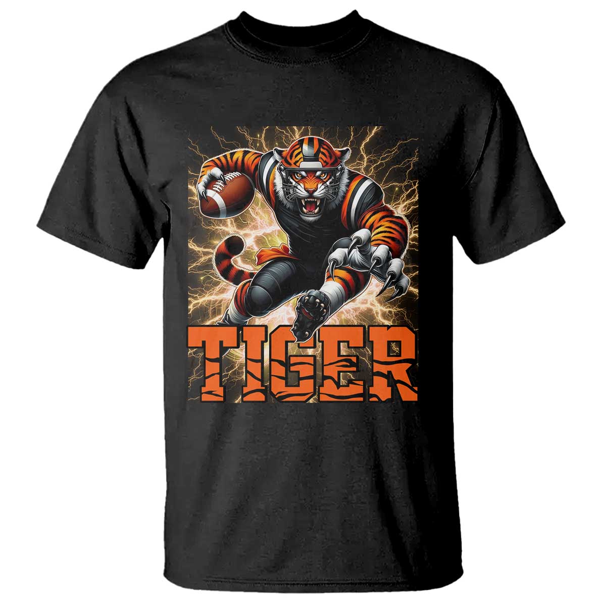 Lightning Tiger Lover T Shirt Sport Lover Gift TS12 Black Print Your Wear