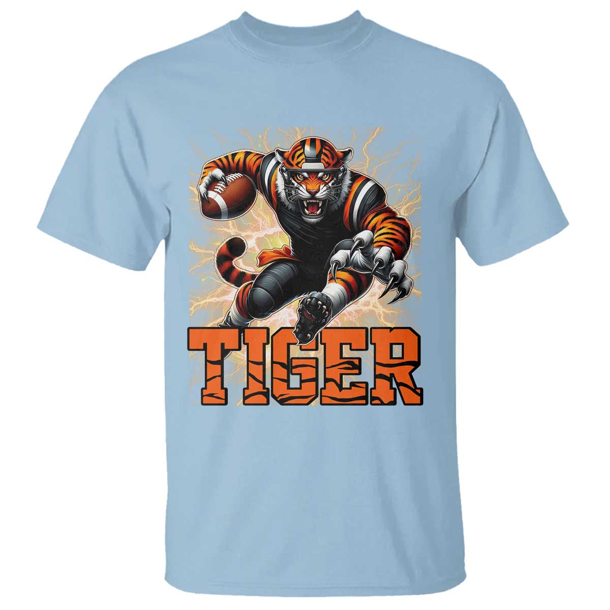 Lightning Tiger Lover T Shirt Sport Lover Gift TS12 Light Blue Print Your Wear