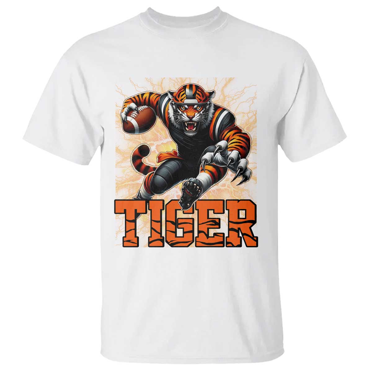 Lightning Tiger Lover T Shirt Sport Lover Gift TS12 White Print Your Wear