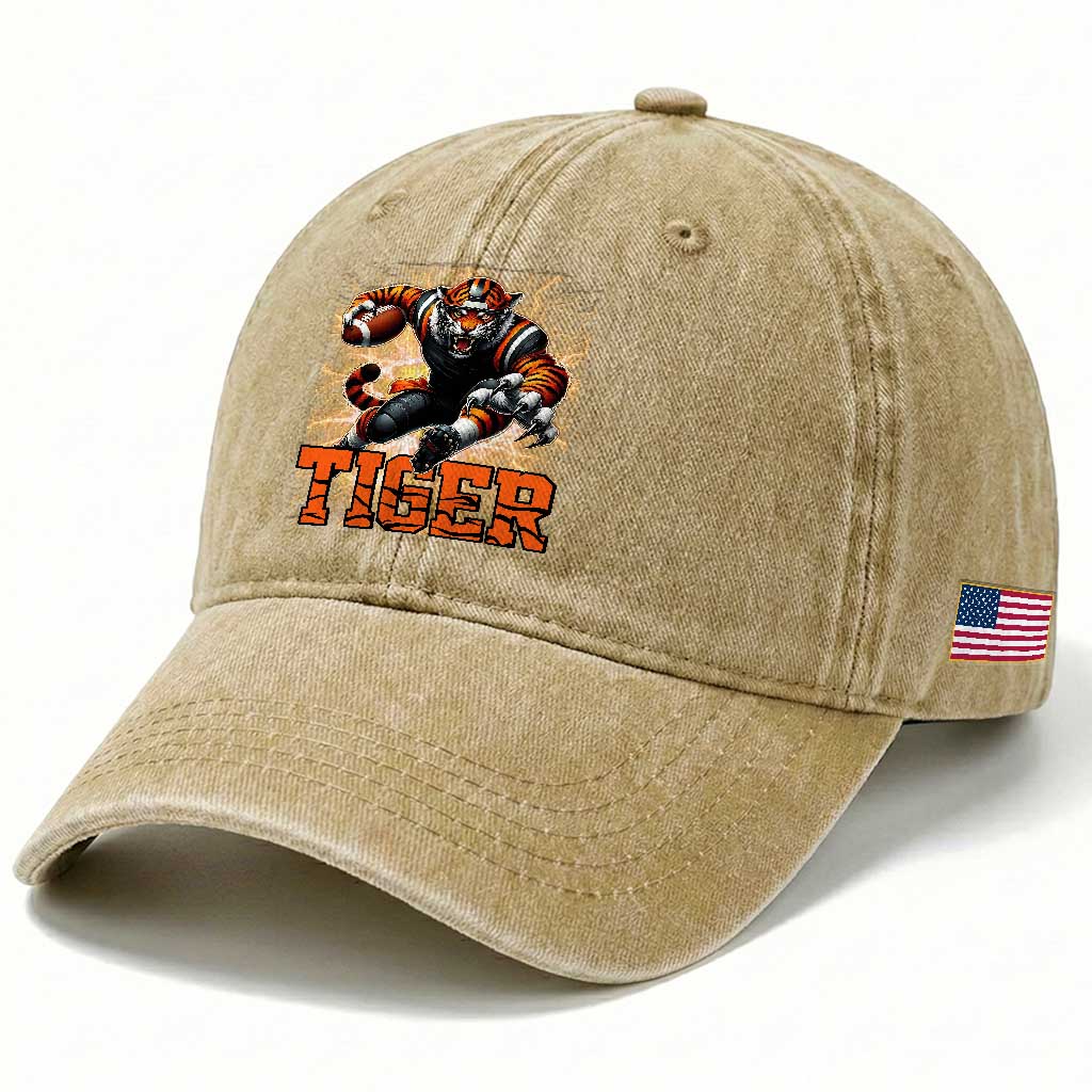 Lightning Tiger Lover Washed Cotton Baseball Cap Sport Lover Gift TS12 Print Your Wear